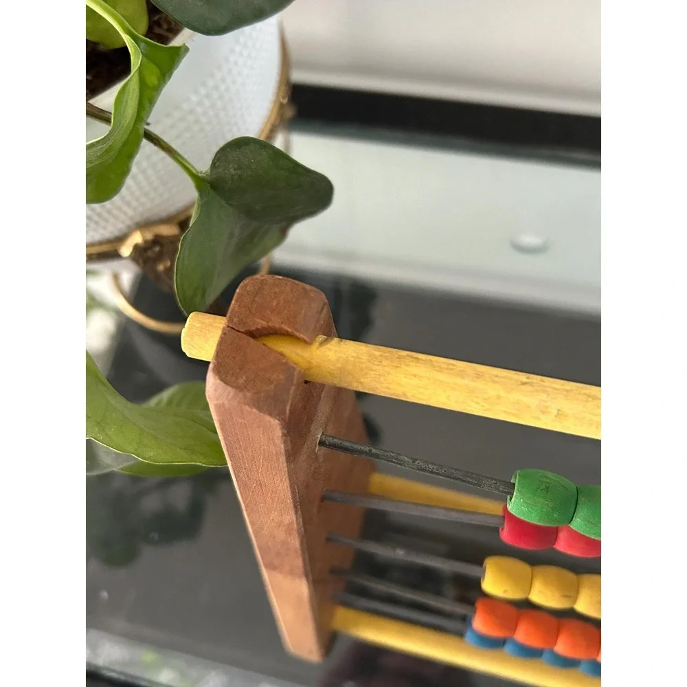 Vintage Sandberg Wooden Abacus with Colorful Beads